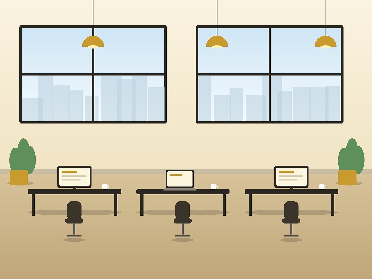 Open desk workstation area
