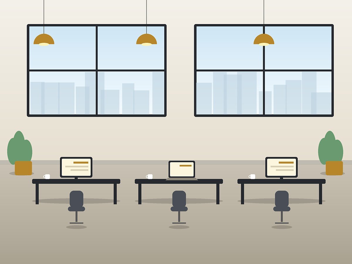 Open desk workstation area